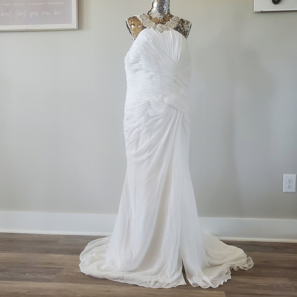 Wedding Dress Custom Plus Size Dress w/ Leg Slit